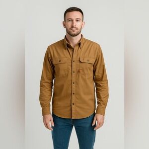 243 Duck Camp Midweight Shirt  in Pintail Brown Size XXL